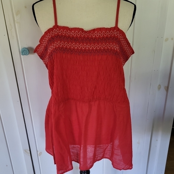Lane Bryant Smocked Bodice Babydoll Tank Size 16 - Picture 3 of 10